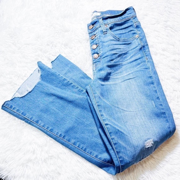 Madewell Cali Demi-Boot Denim Jeans Button Fly SZ25 - Picture 2 of 9